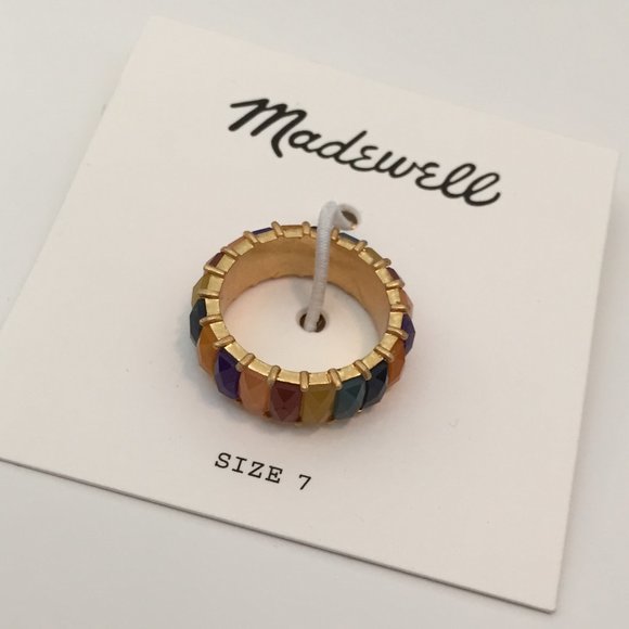 Madewell Jewelry - Madewell Multicolored Stone Baguette Ring Size 7